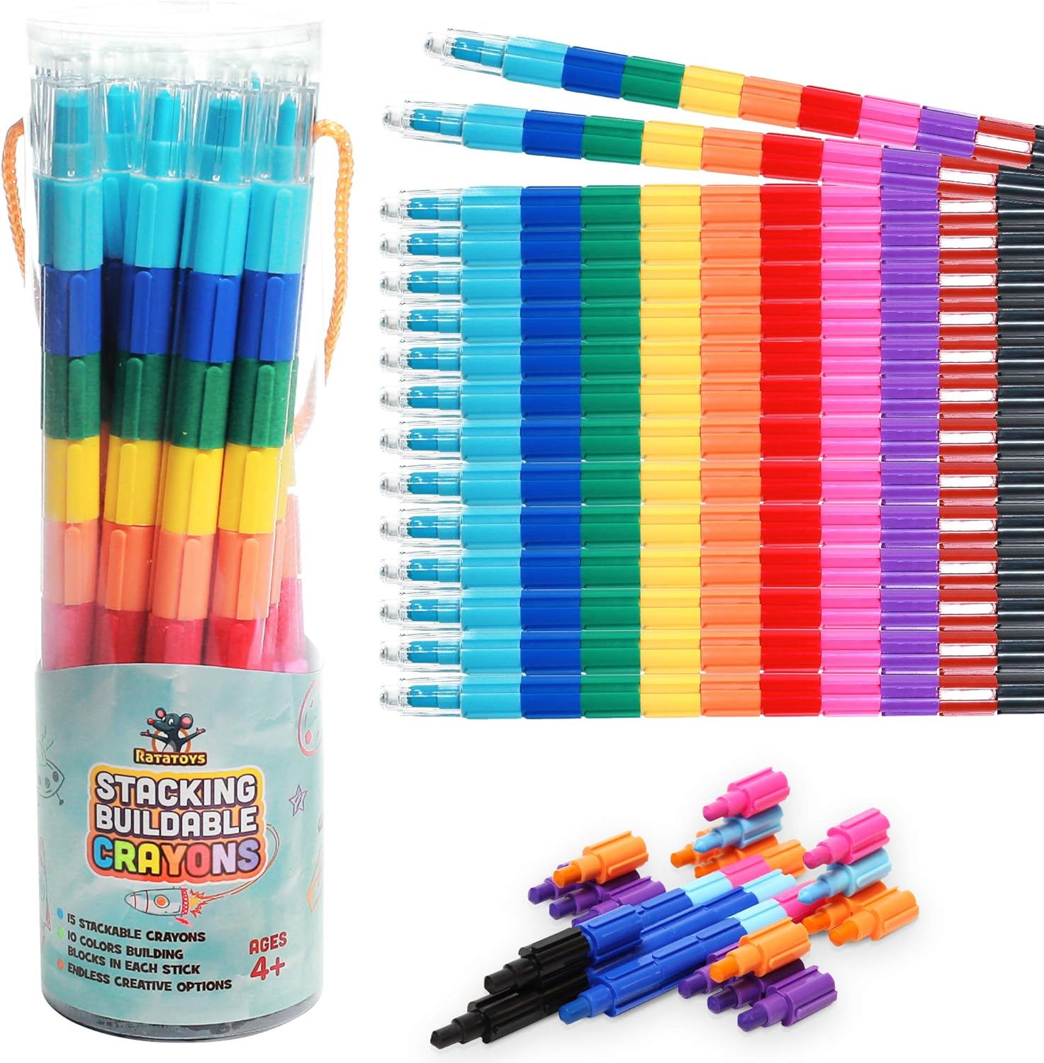 Stacking Crayons 15 Pc Set for Kids