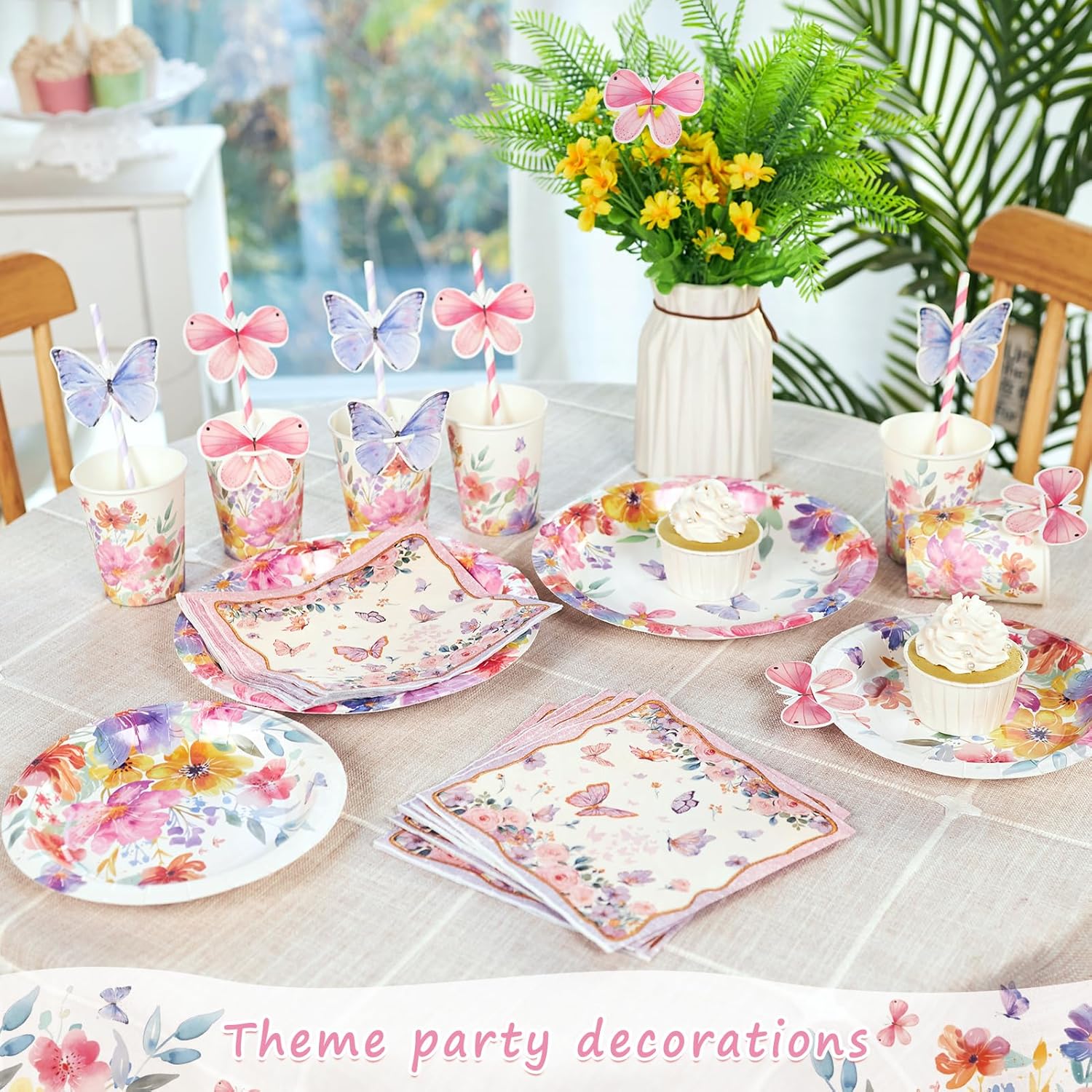 PAPER JAZZ 80pcs Wildflower Party Decorations