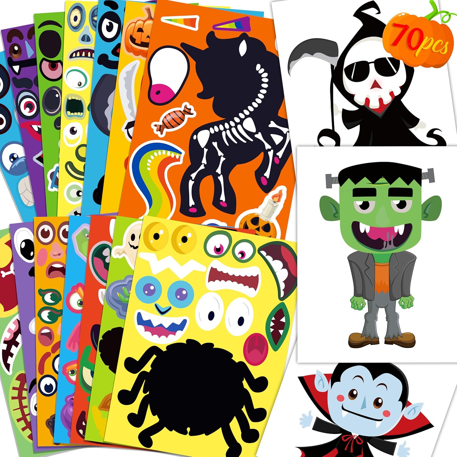 Moon Boat Halloween Sticker Crafts for Kids 70 Sheets