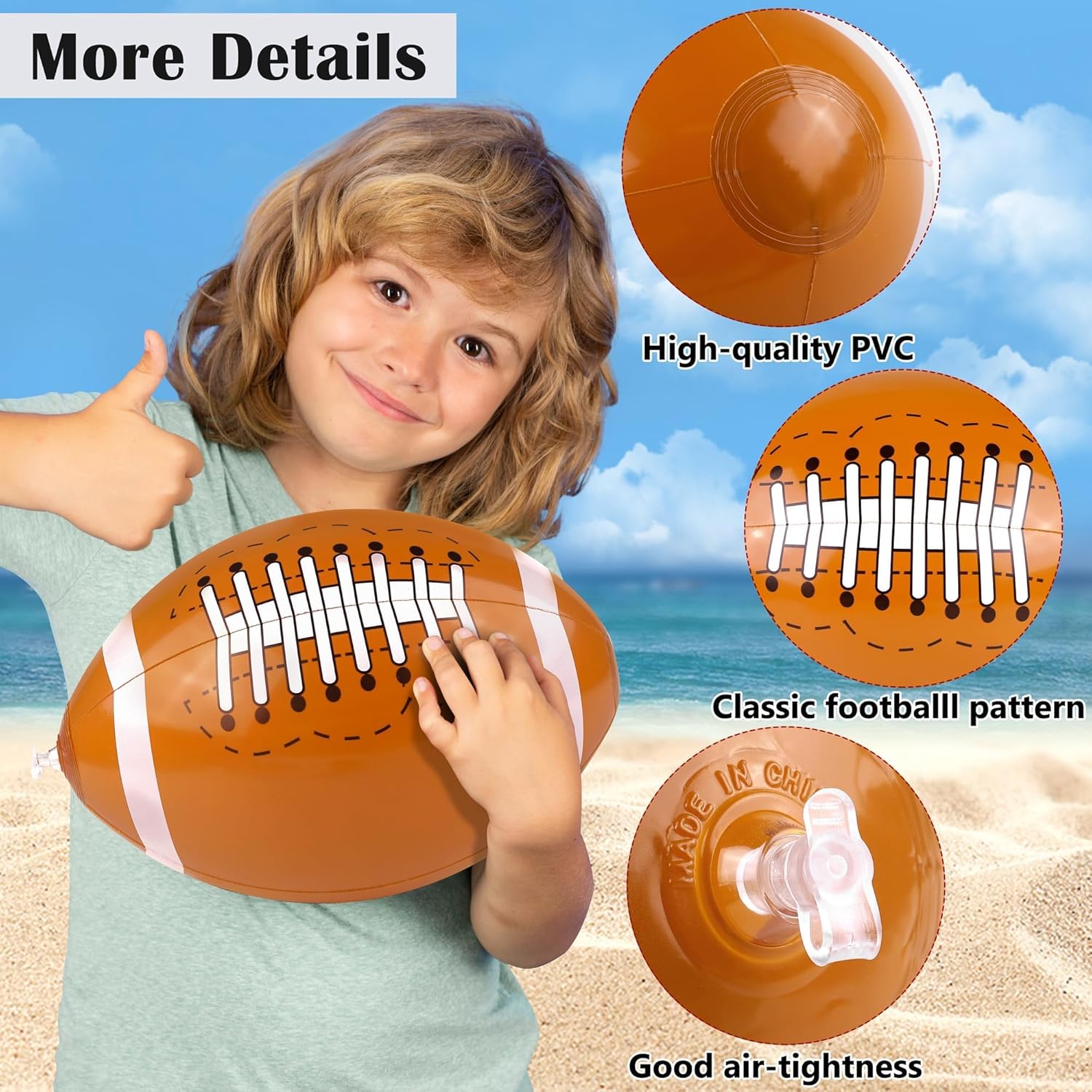 Durony 12 Inflatable Football Beach Balls