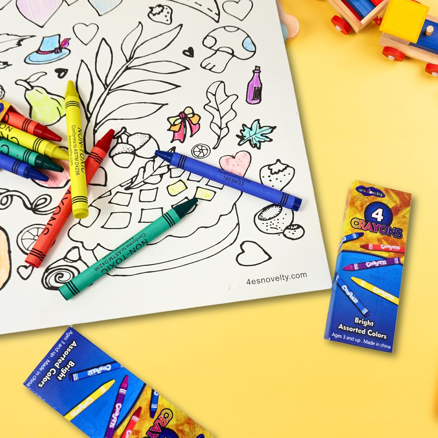 4Es Novelty 144 Box 4 Pack Crayons for Kids