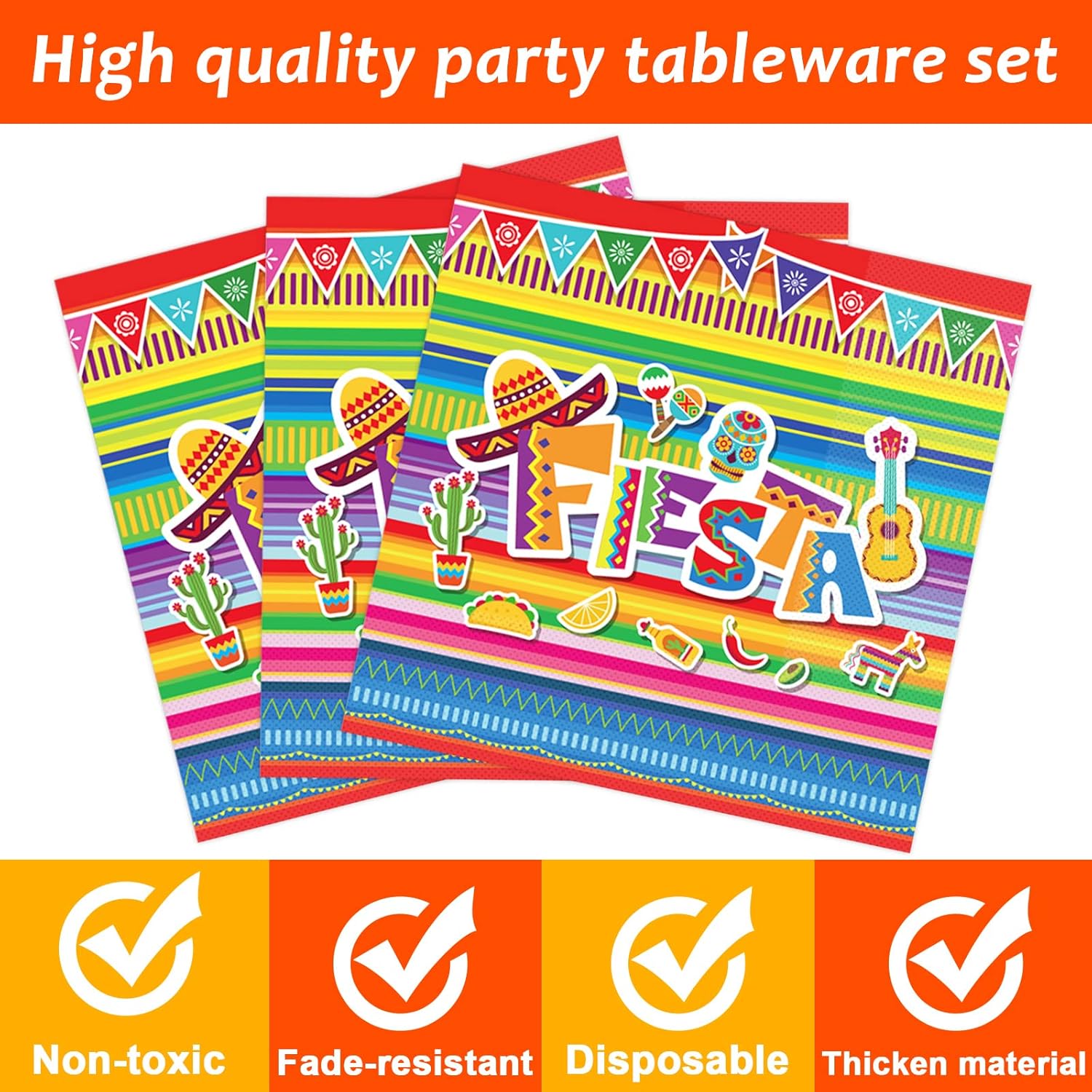96 Piece Fiesta Party Decorations Mexican Themed Set