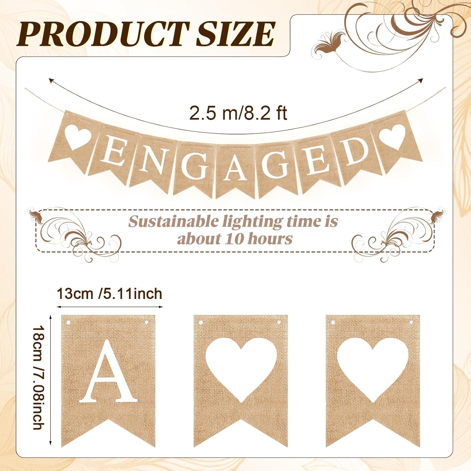 2 Pieces Romantic Engagement Wedding Decor Banners