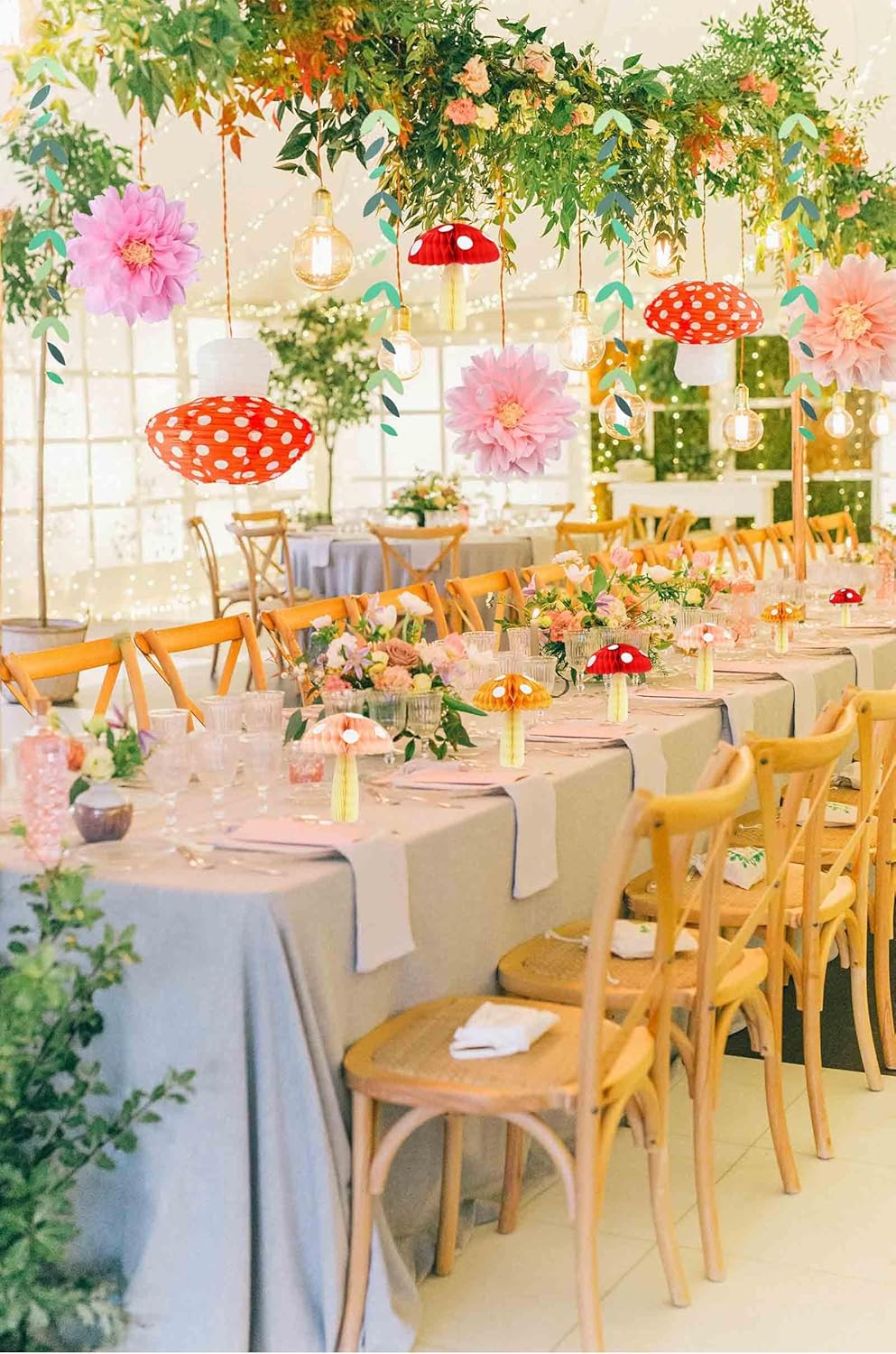 Mushroom and Flower Party Decor Set
