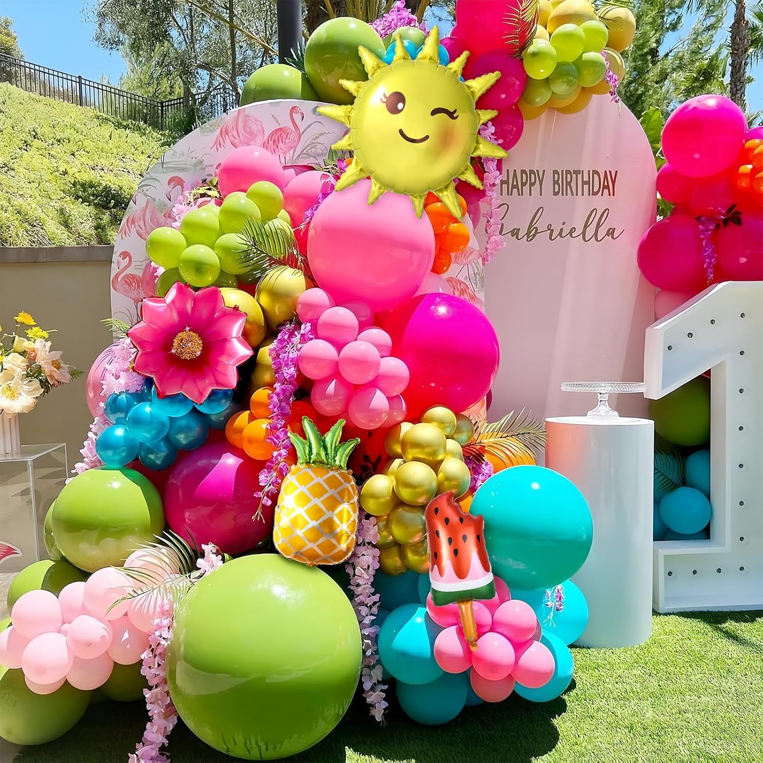 Tropical Balloon Arch Kit 129Pcs for Summer Parties