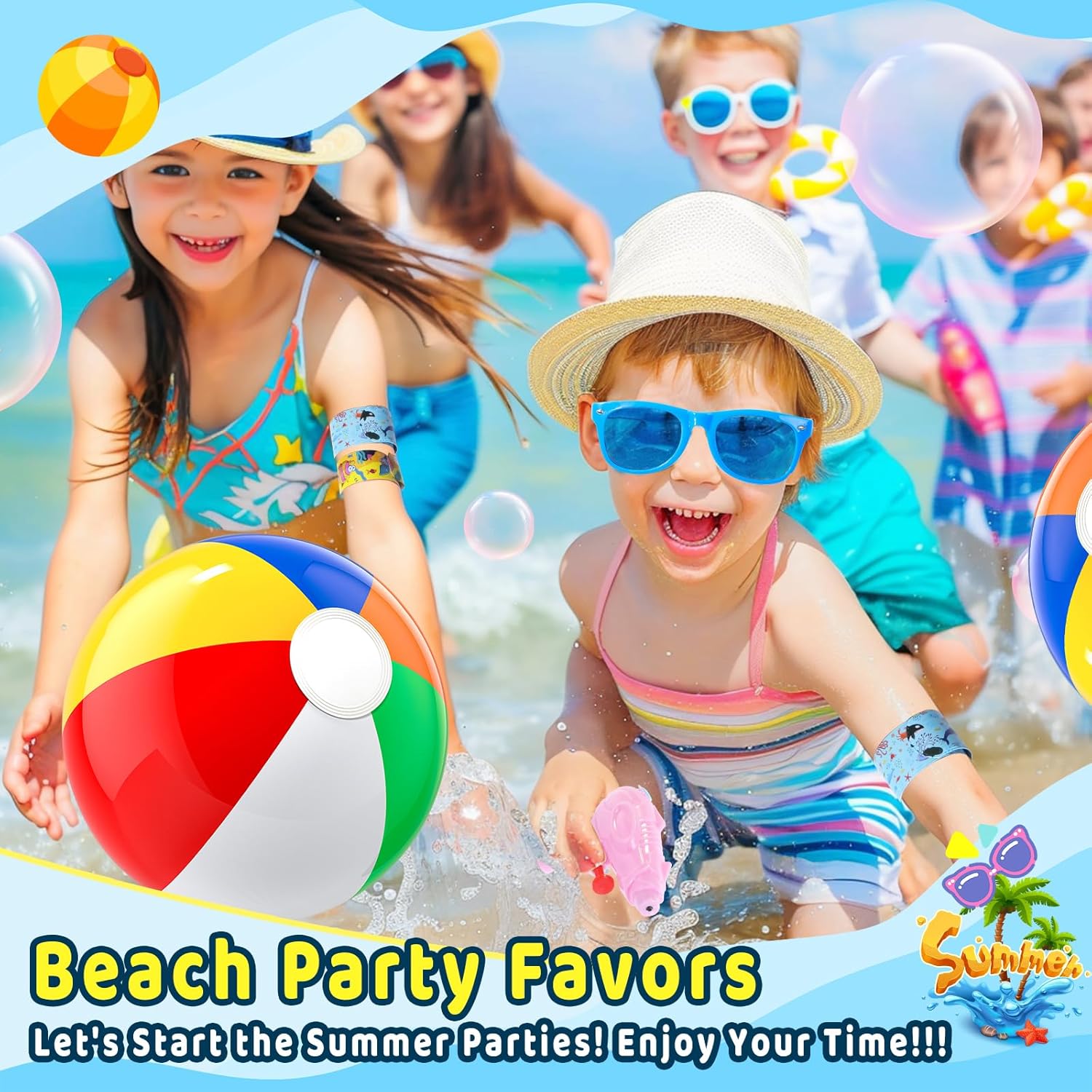 Pool Party Favors for Kids 132PCS Summer Beach Toys