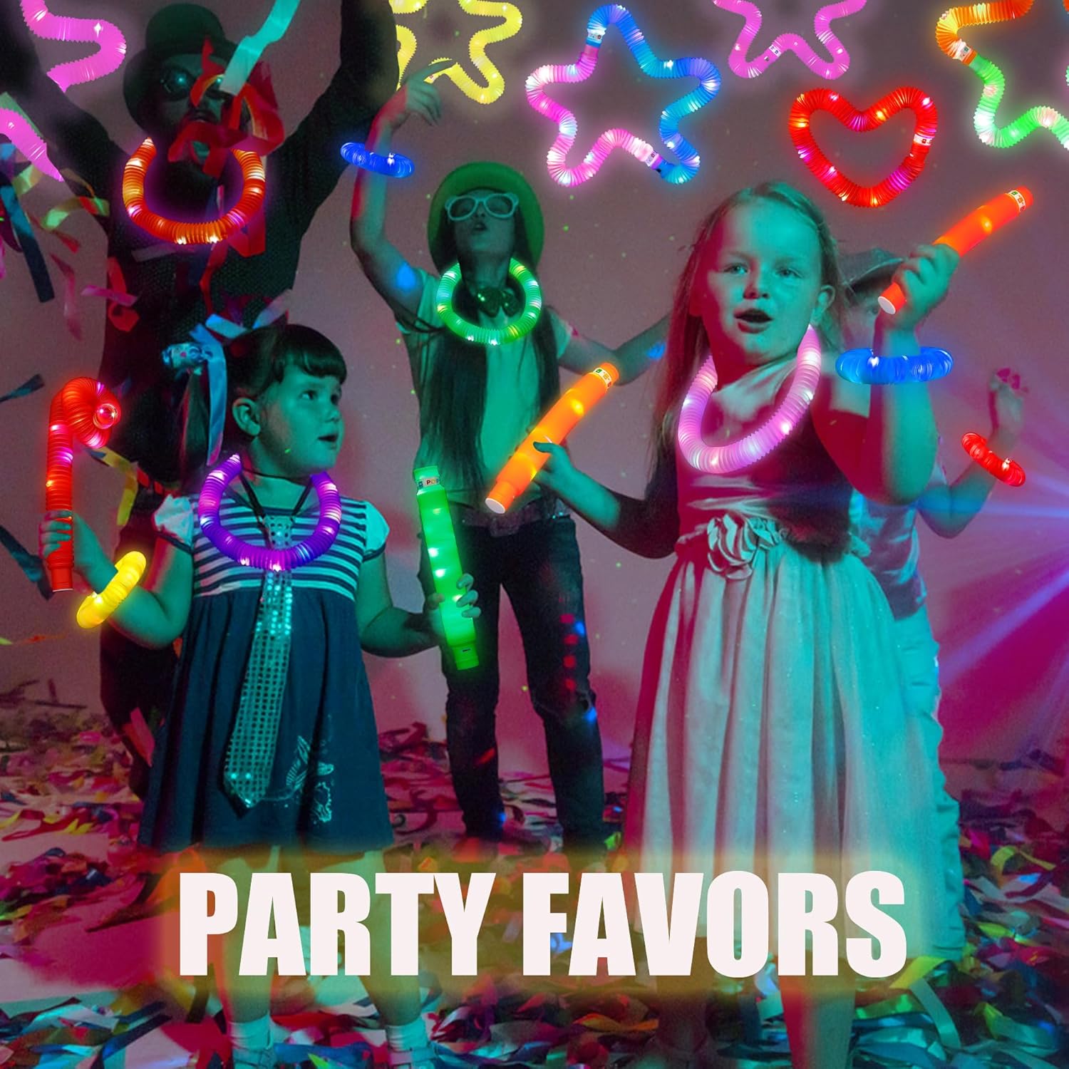 UrChoice Glow Sticks Party Favors 15 PCS LED Pop Tubes