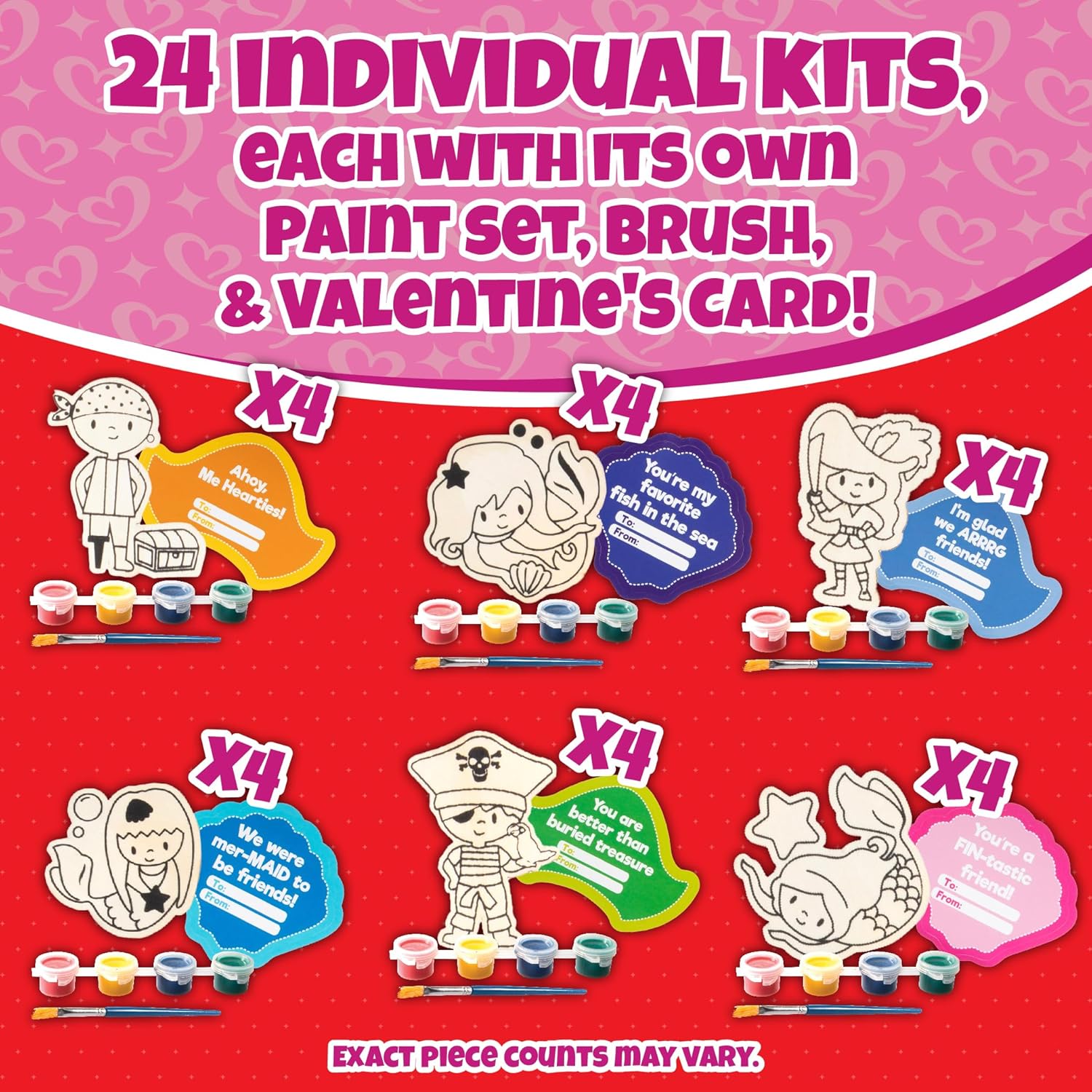 Mermaid And Pirate Wood Painting Kits 24 Ct