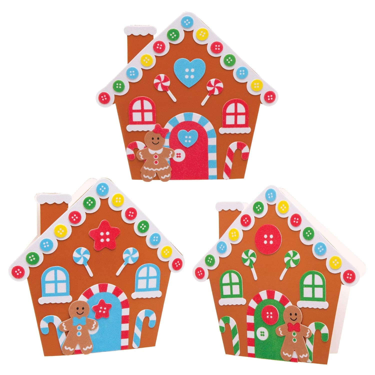 Baker Ross Gingerbread House Mix Match Card Kits Pack of 6