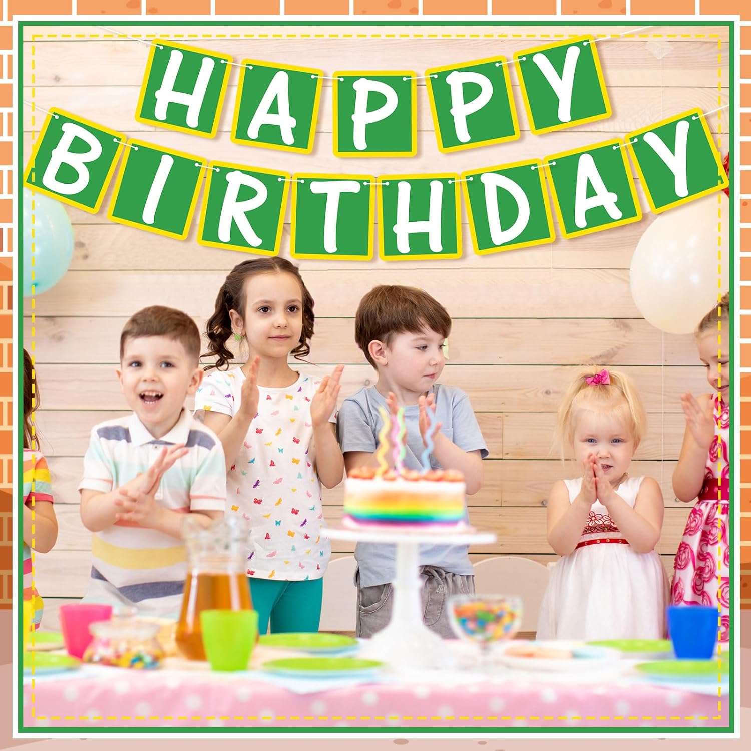 Breling Friends Birthday Banner Street Theme Decor