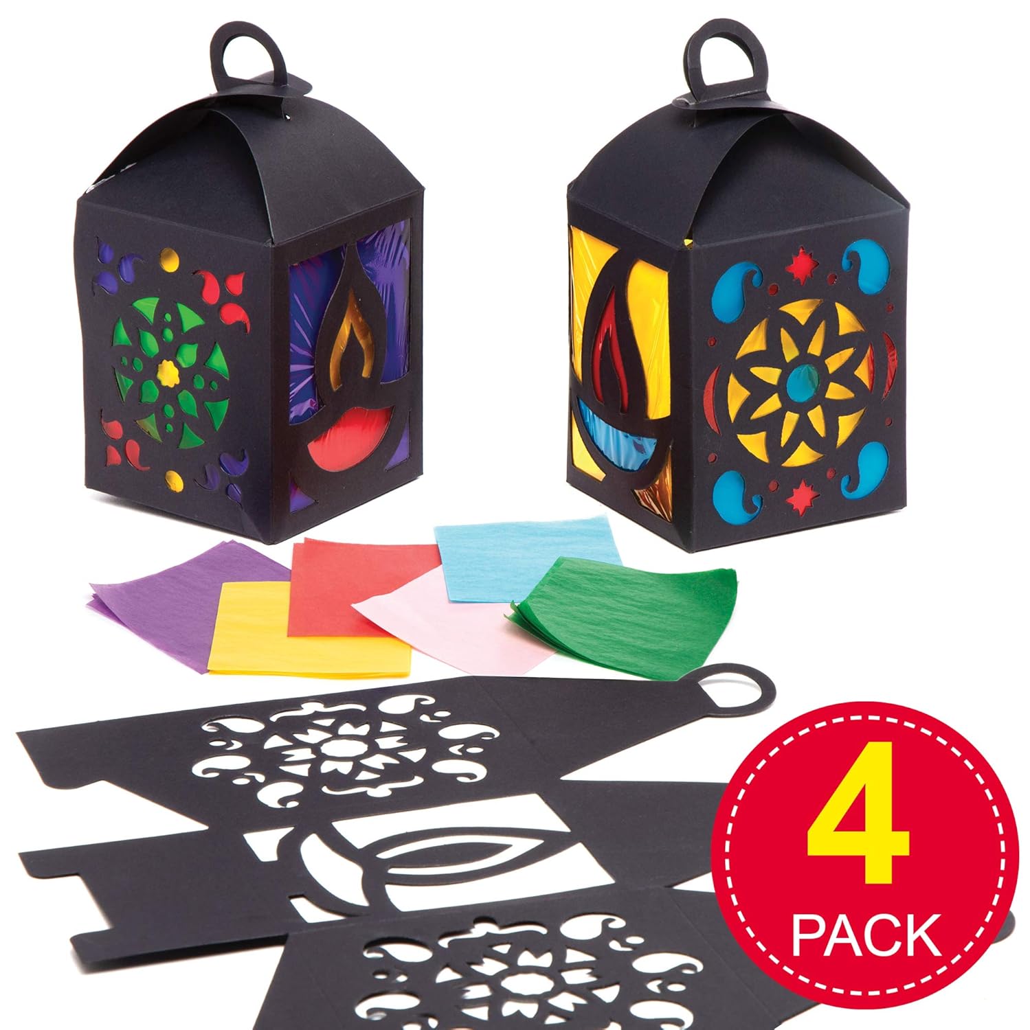 Baker Ross AT105 Diwali Lantern Kits Pack of 4