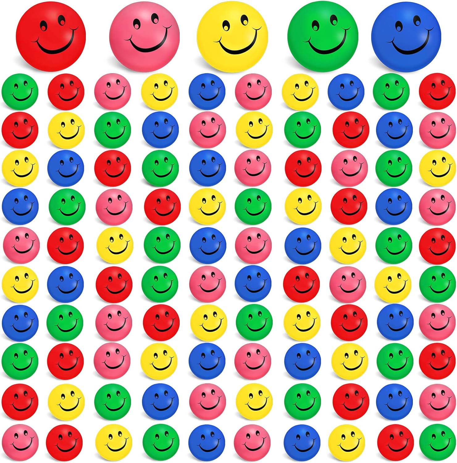 Zhanmai 100 Piece Smile Face Stress Balls for Kids Adults