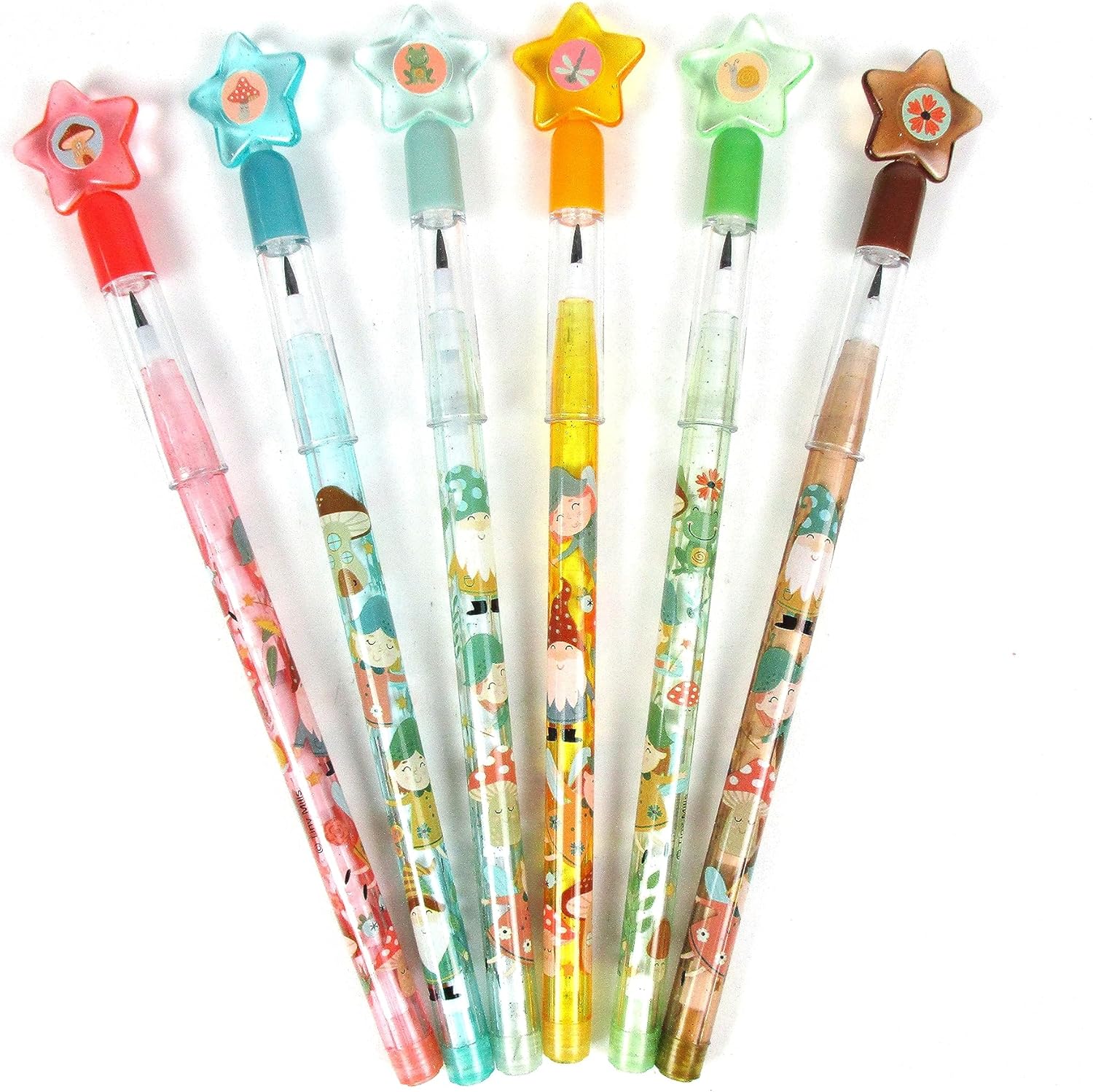 TINYMILLS Garden Fairy Mushrooms Stackable Pencils Assortment