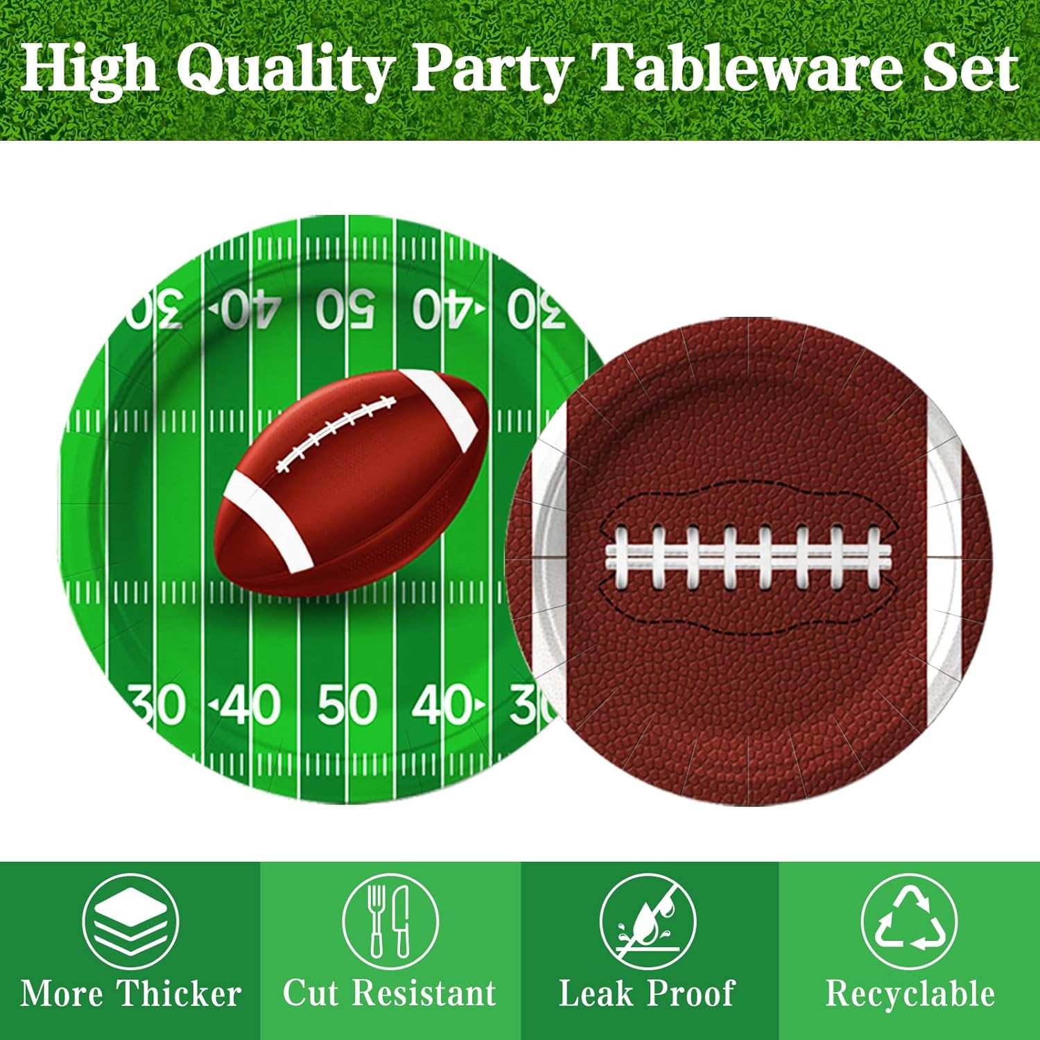 Football Party Supplies Kit Serve 50