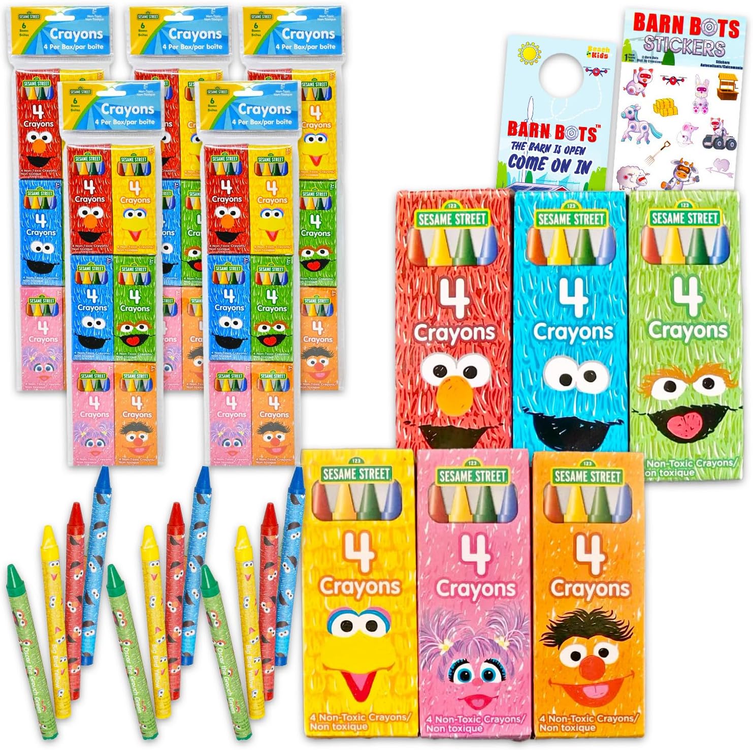 Sesame Street Bulk Crayon Party Favors 30 Packs with Stickers and Crayons