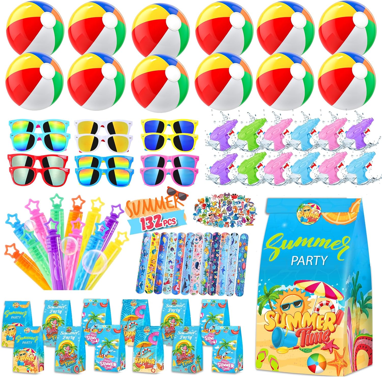 Pool Party Favors for Kids 132PCS Summer Beach Toys
