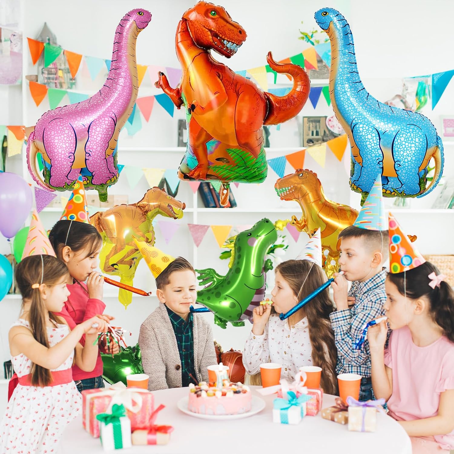 Dinosaur Foil Balloons Set 7 Pieces for Kids Party