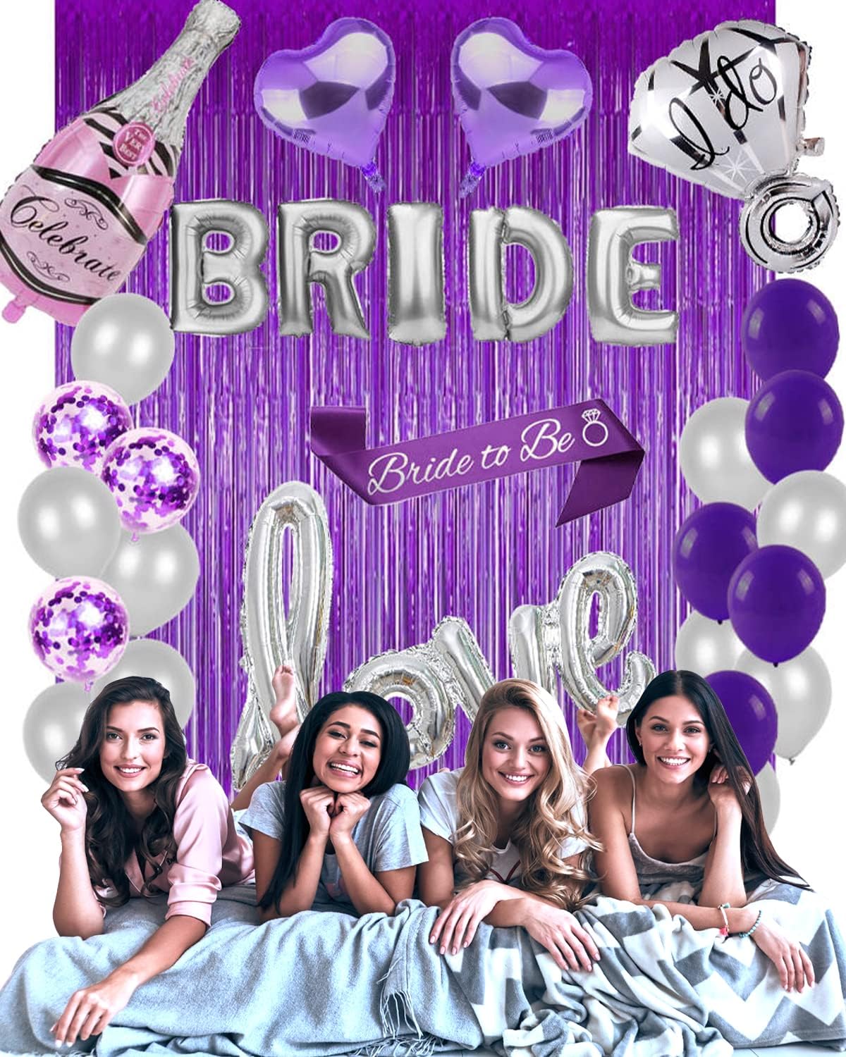 28pc Bachelorette Party Decor Kit with Balloons and Sash