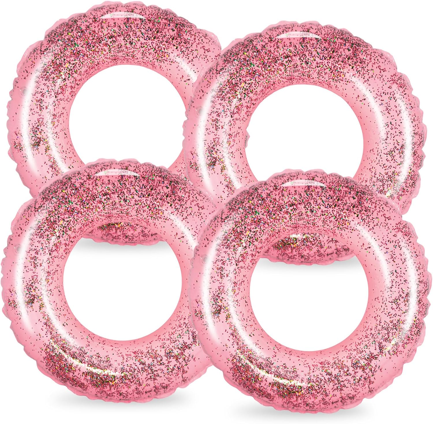 Whaline 4Pcs Glitter Rose Gold Swim Rings