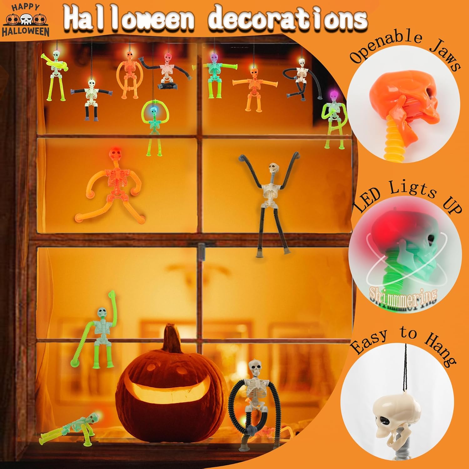 4 Pack Stretchy Skeleton Fidget Toys for Kids