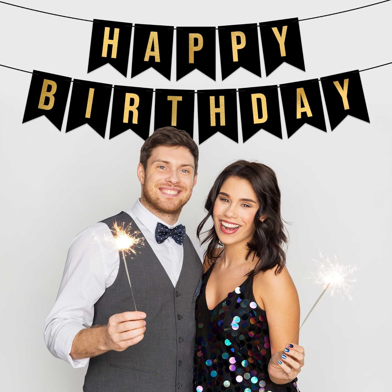 Pre-Strung Happy Birthday Banner - No DIY Required
