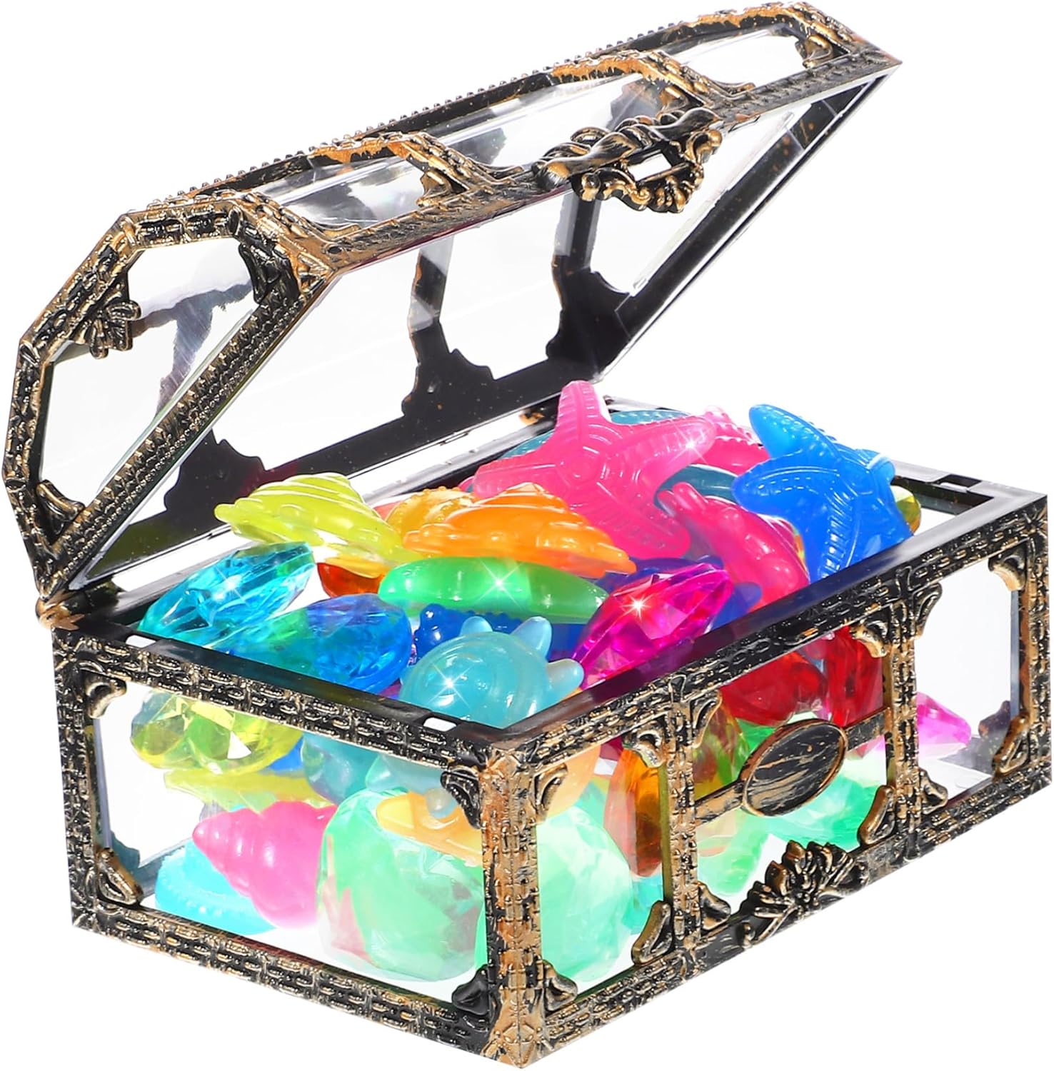 LIOOBO Diving Gems Pirate Treasure Chest Fake Diamonds Pool Decorations