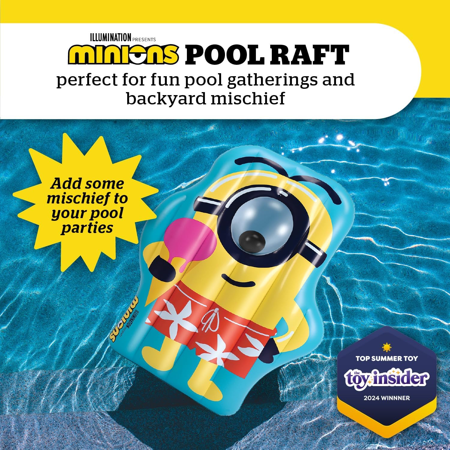 BigMouth Giant Minions Pool Raft - Summer Fun Water Toy