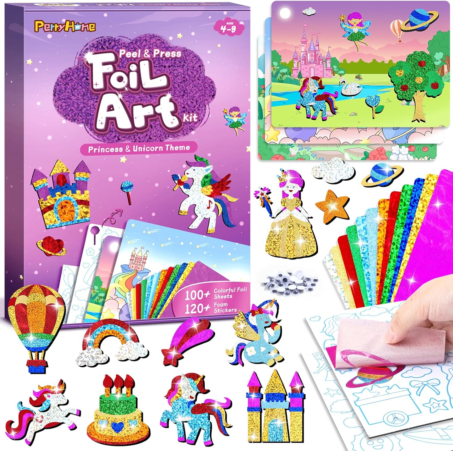 PERRYHOME Foil Art Craft Kit for Kids Ages 4-8