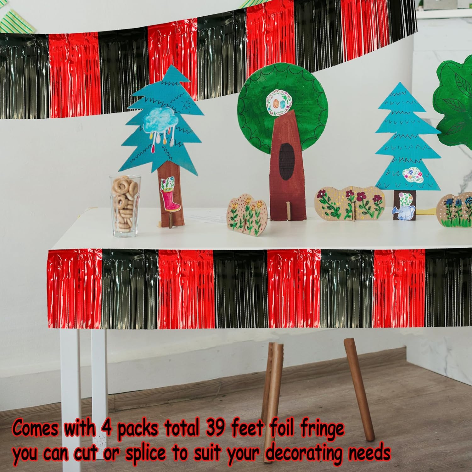 4 Pack Tinsel Streamers for Parade Floats and Decor