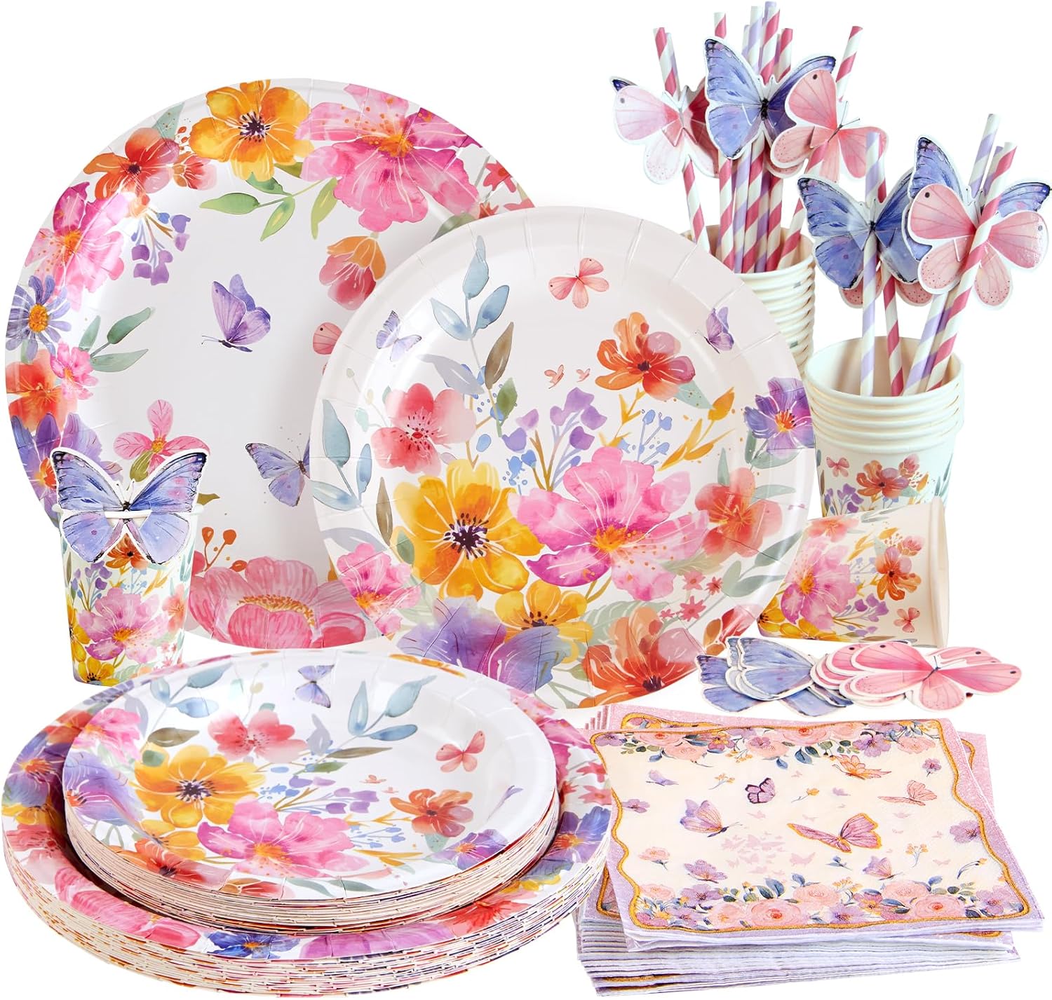 PAPER JAZZ 80pcs Wildflower Party Decorations