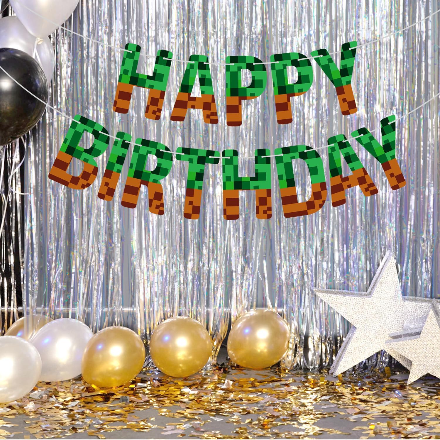 Happy Birthday Miner Banner for Home and Party Decor