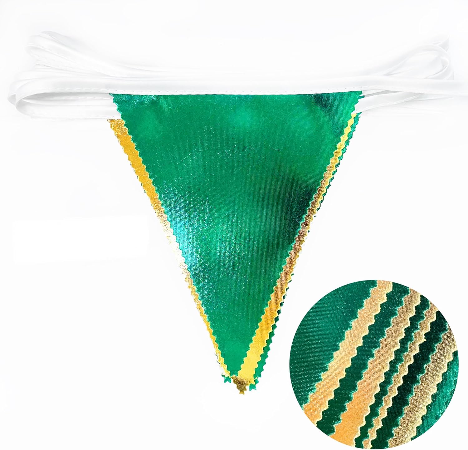 Green Gold Metallic Triangle Pennant Banner Flag Bunting Garland for Parties