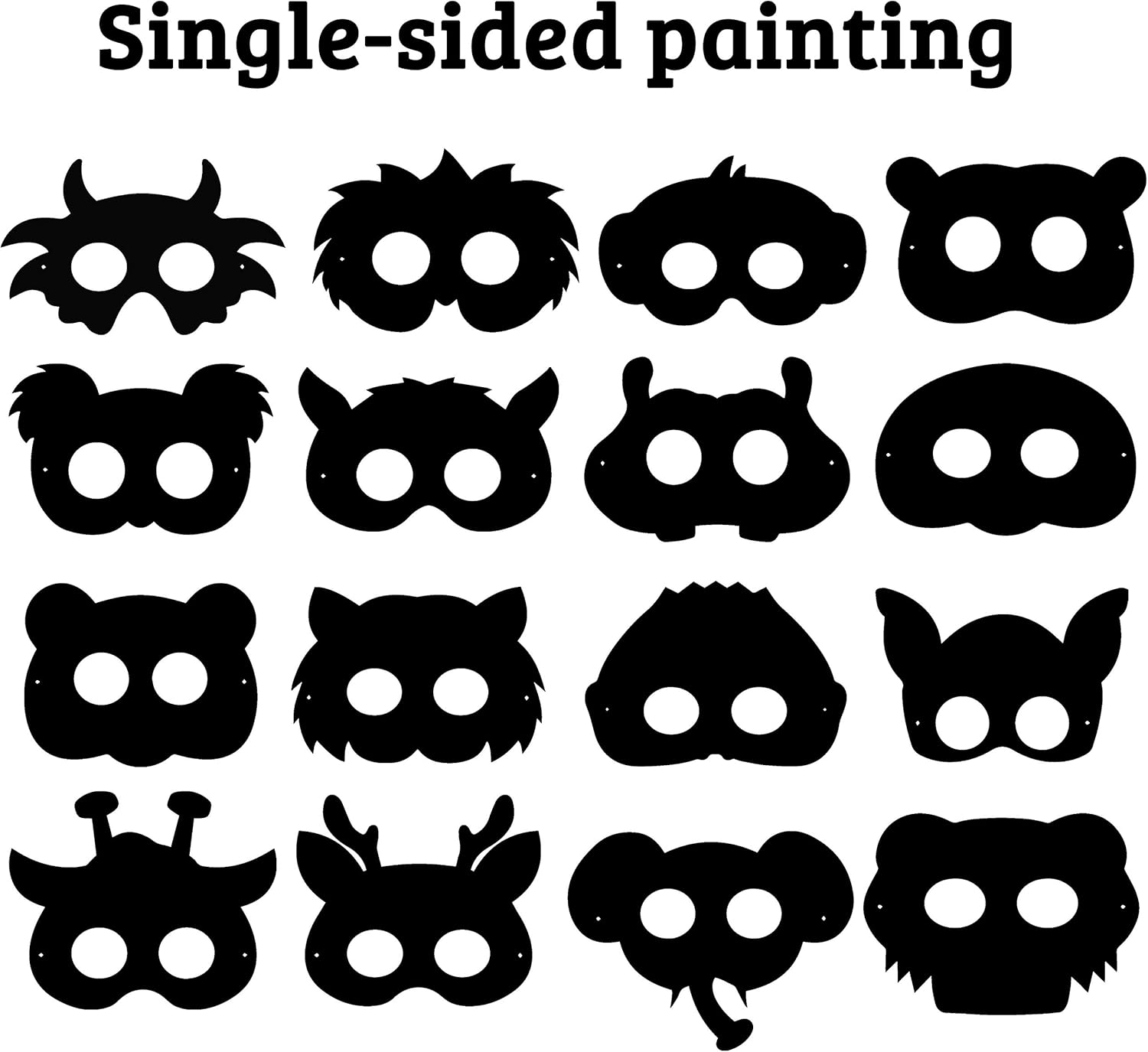 WATINC 32Pcs Scratch Paper Animal Masks DIY Craft Kit