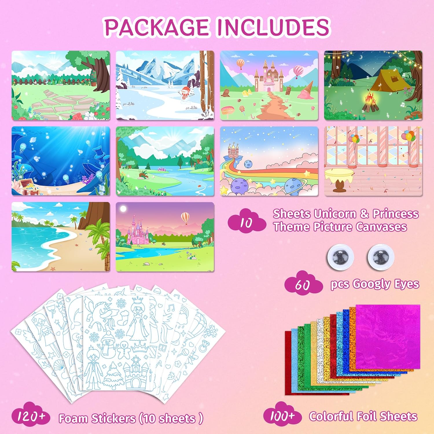PERRYHOME Foil Art Craft Kit for Kids Ages 4-8