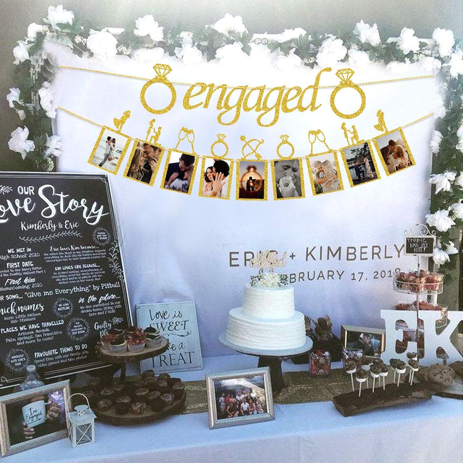 Romantic Wedding Decor Banners with Photo Frames