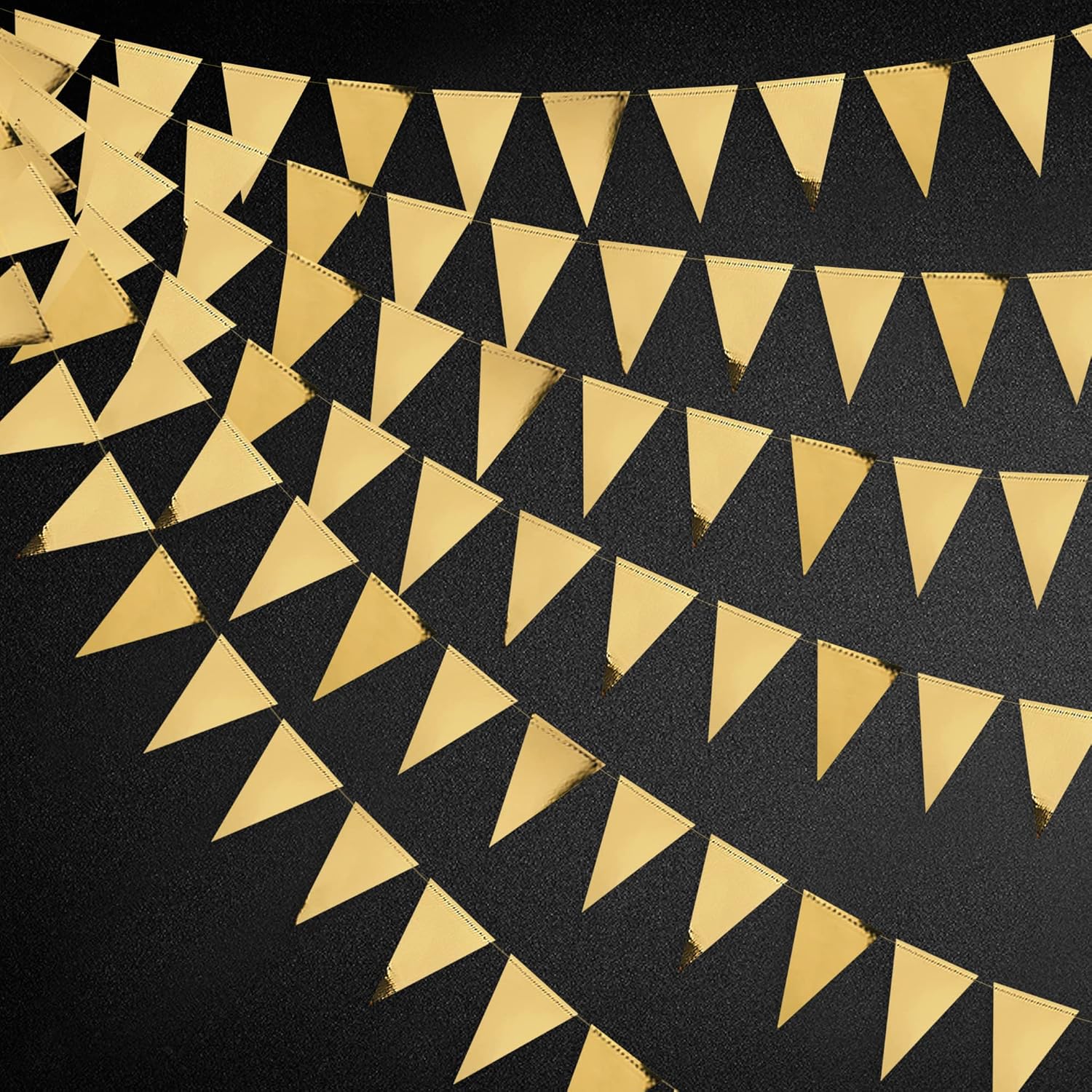 40 Foot Gold Triangle Banner Bunting Garland