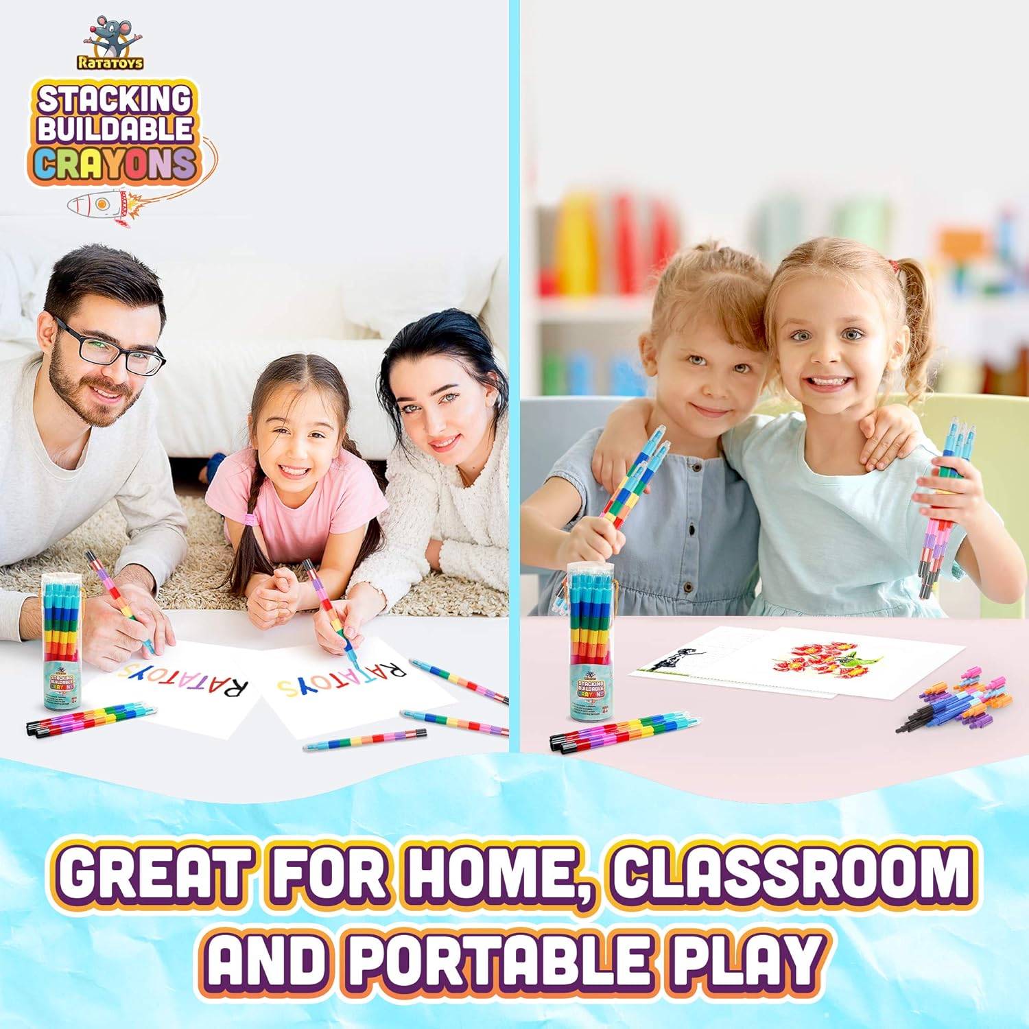Stacking Crayons 15 Pc Set for Kids