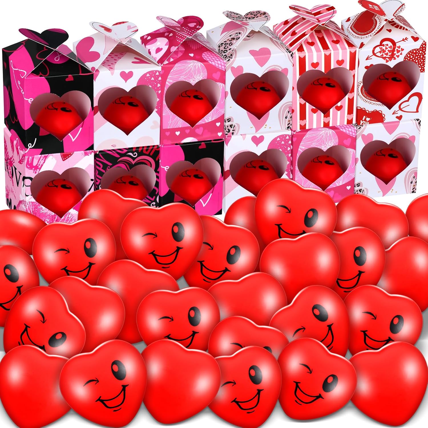 40 Piece Valentine Heart Stress Balls with Gift Box