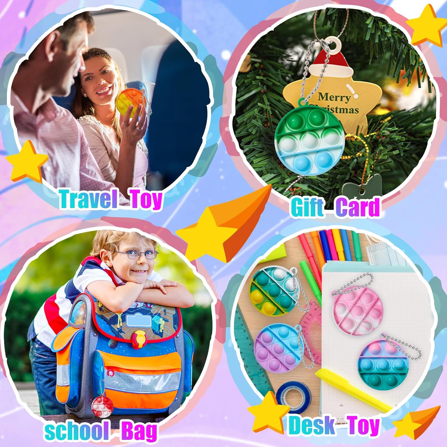24PCS Pop Fidget Toys for Kids Party Favors