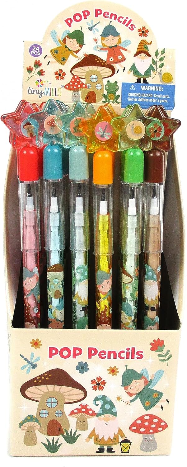 TINYMILLS Garden Fairy Mushrooms Stackable Pencils Assortment