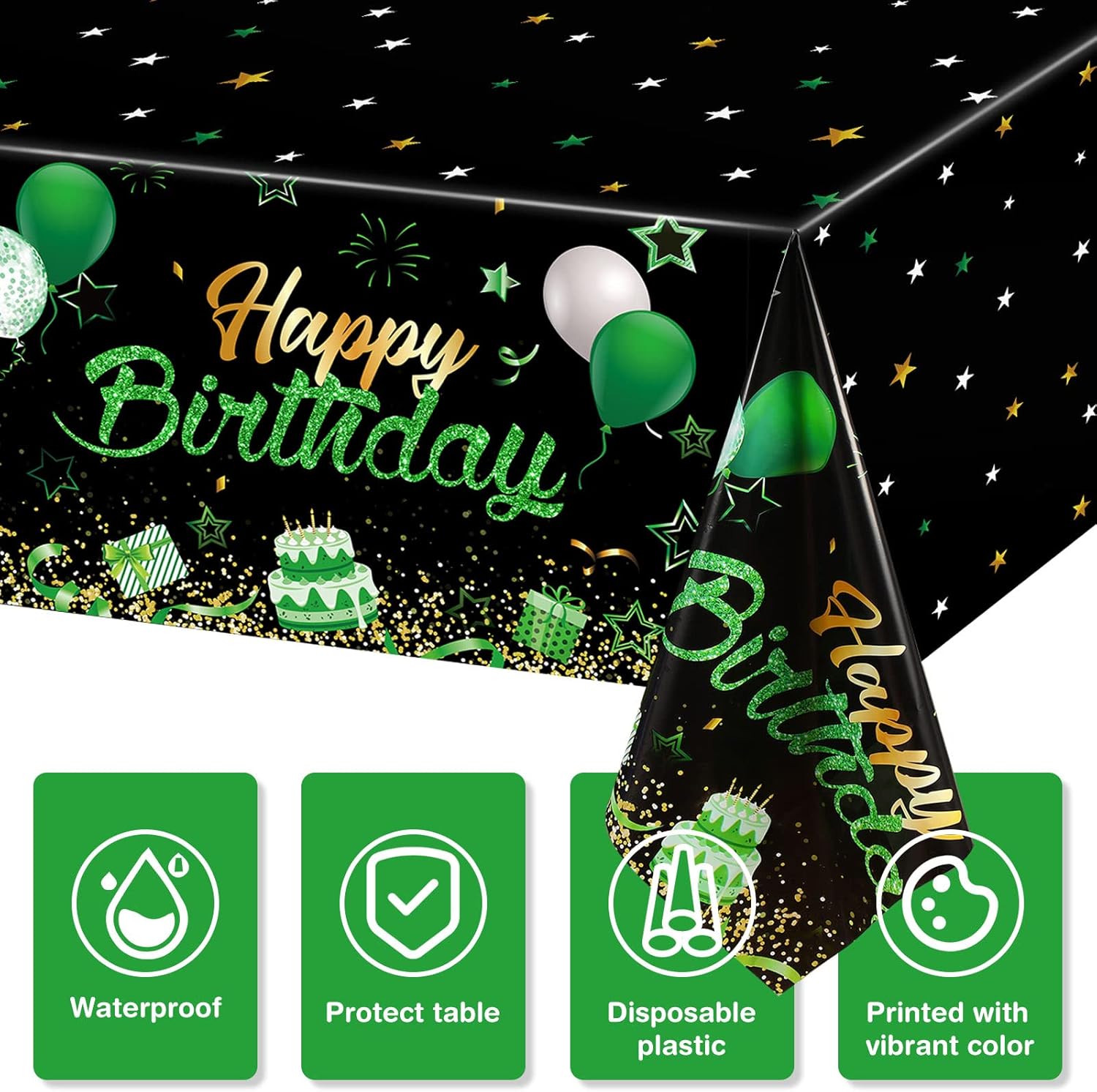 Breling 3 Pack Starry Confetti Tablecloths
