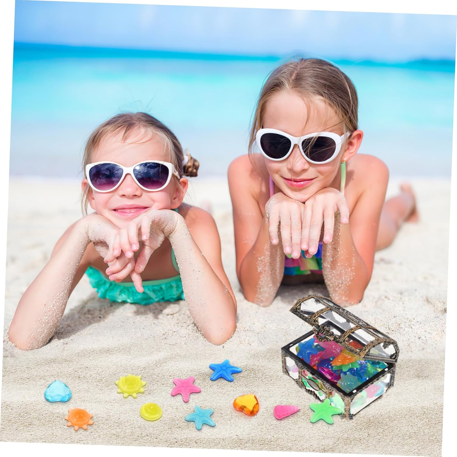 Vaguelly Pirate Treasure Chest with Diving Gems Set