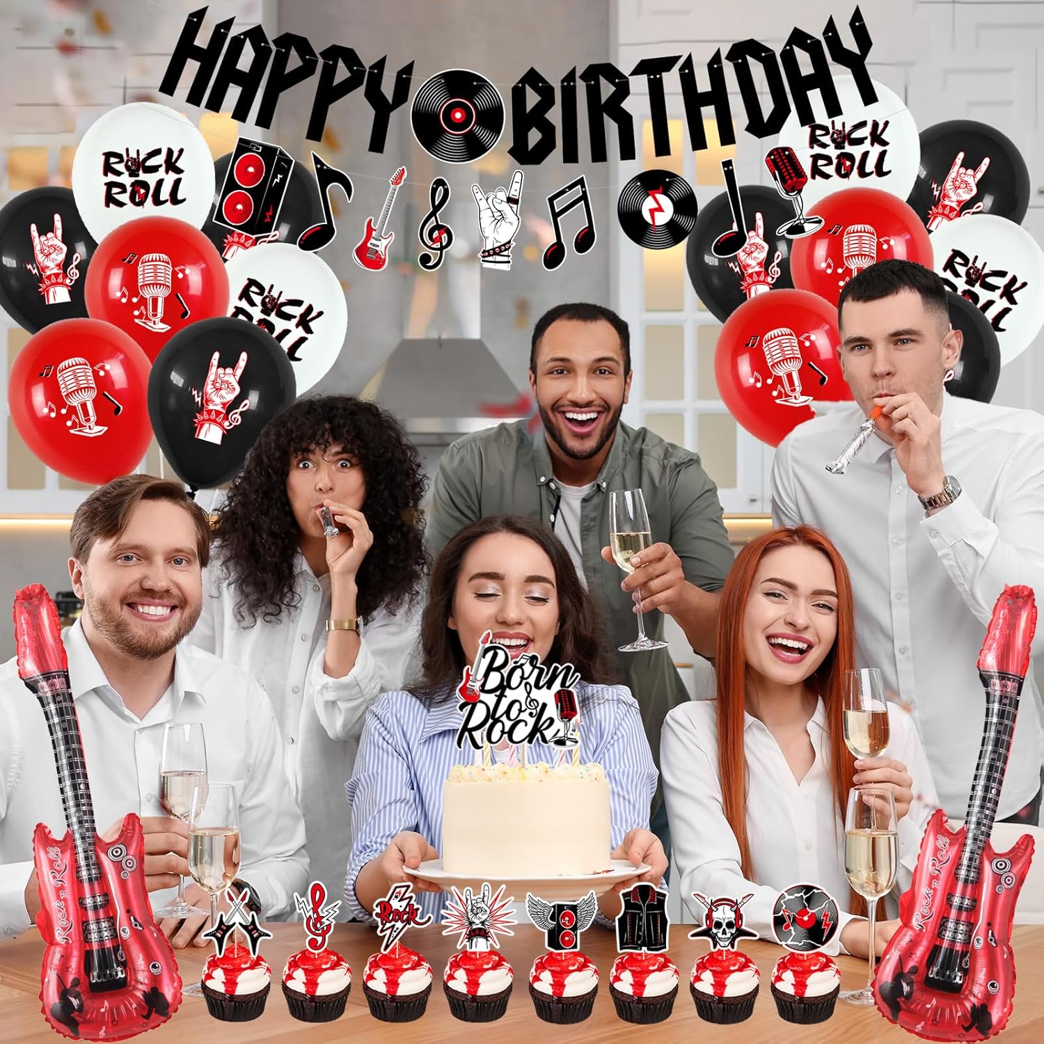 Crenics Rock and Roll Birthday Party Decorations