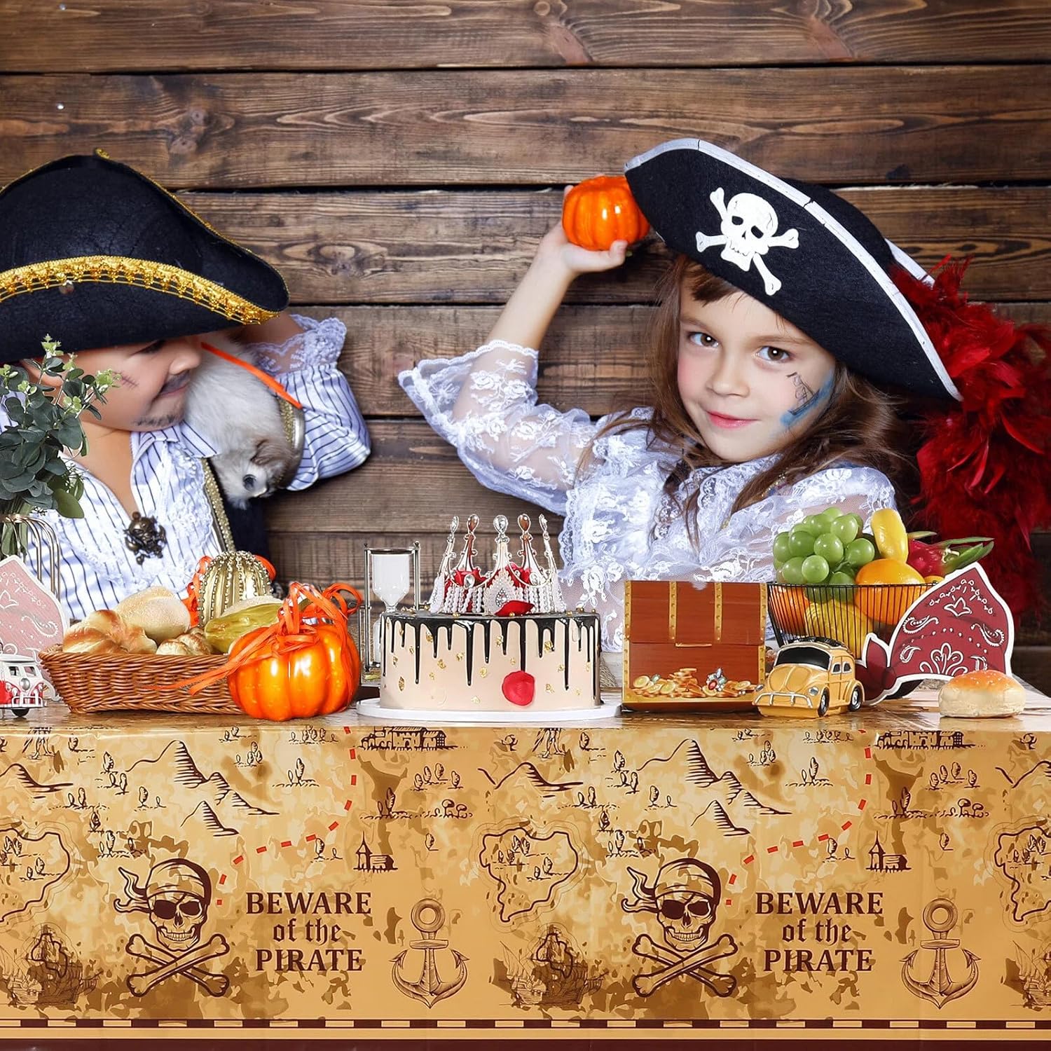 Irenare Pirate Party Tablecloth 54 x 108 Inches