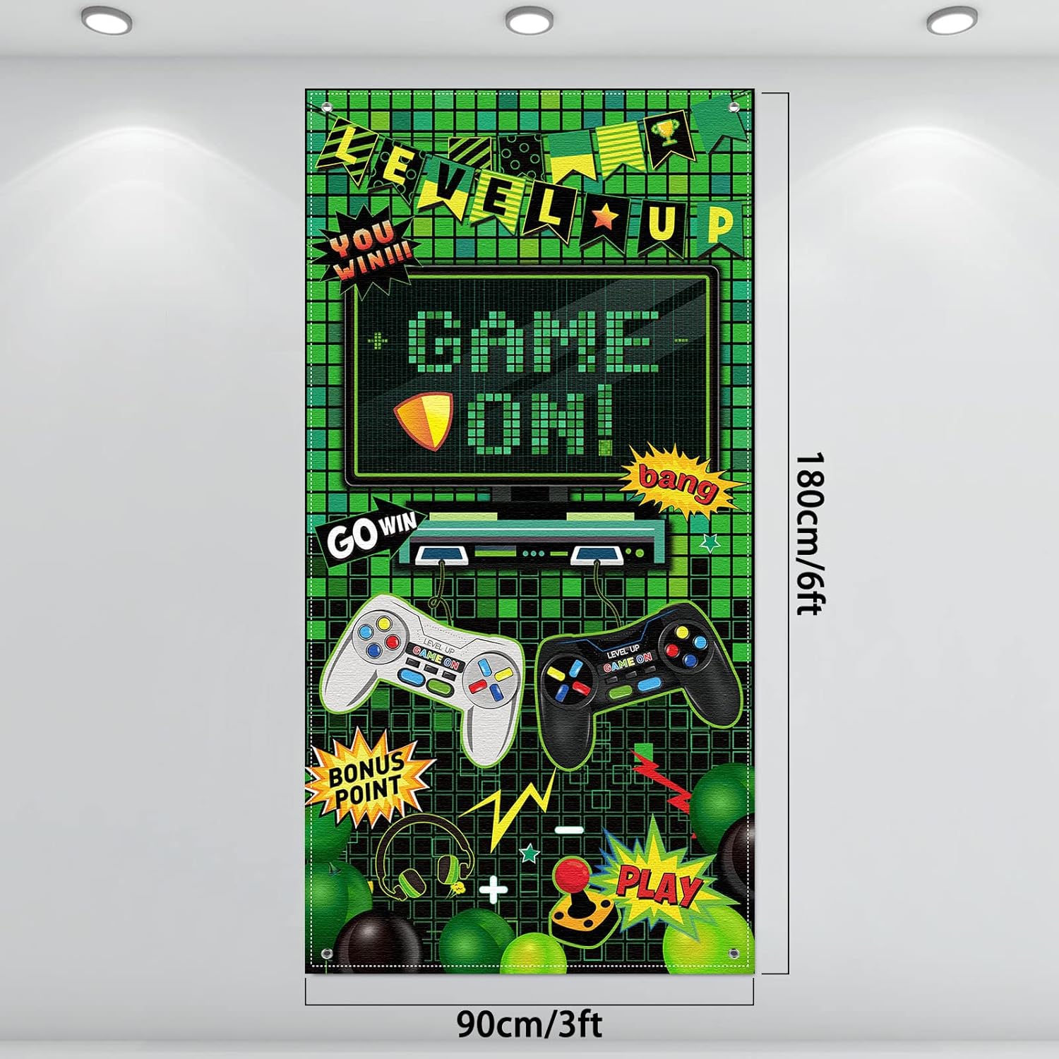 Blulu Video Game Party Photo Banner Backdrop Decor