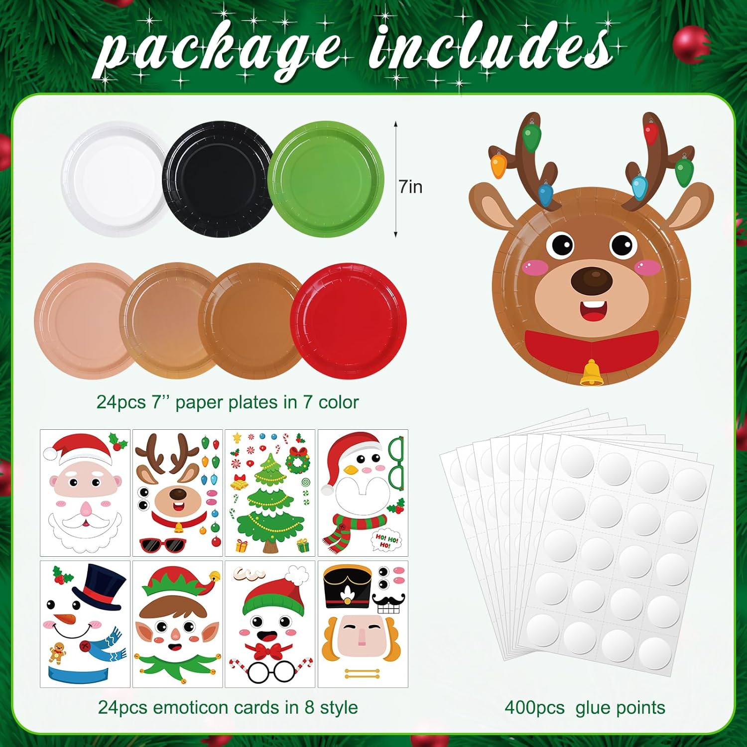 24 Pack Christmas Art Craft Kit for Kids Ages 4-8