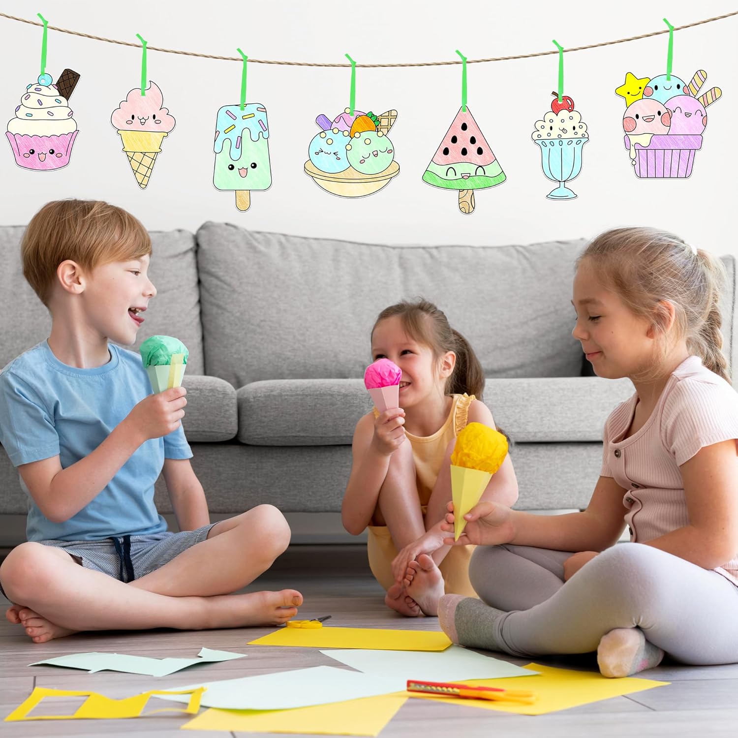 JAPBOR Ice Cream Coloring Craft Kit 83PCS