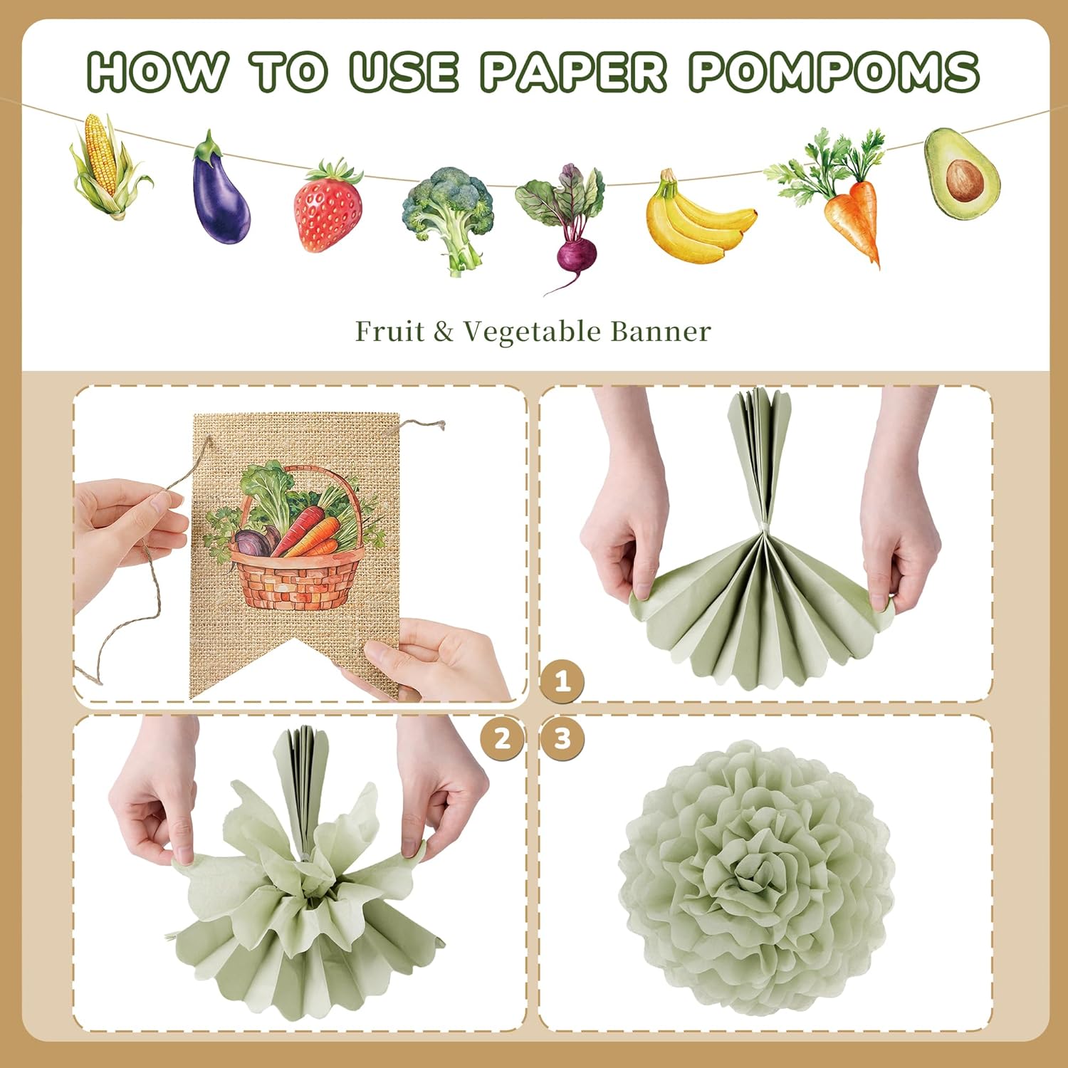 Kriyokiaa Farmers Market Baby Shower Decor Kit 12PCS