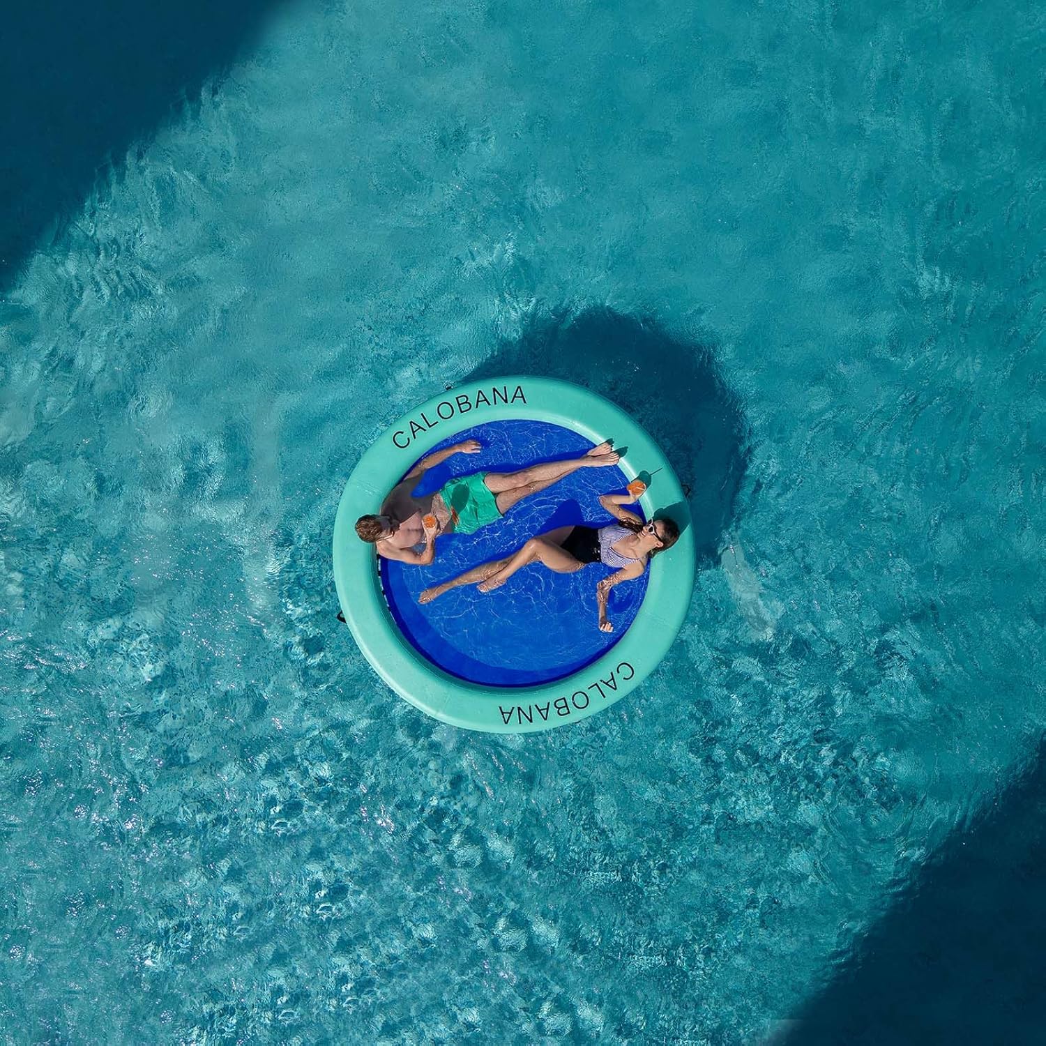CALOBANA Round Floating Ring Inflatable Water Hammock for Adults