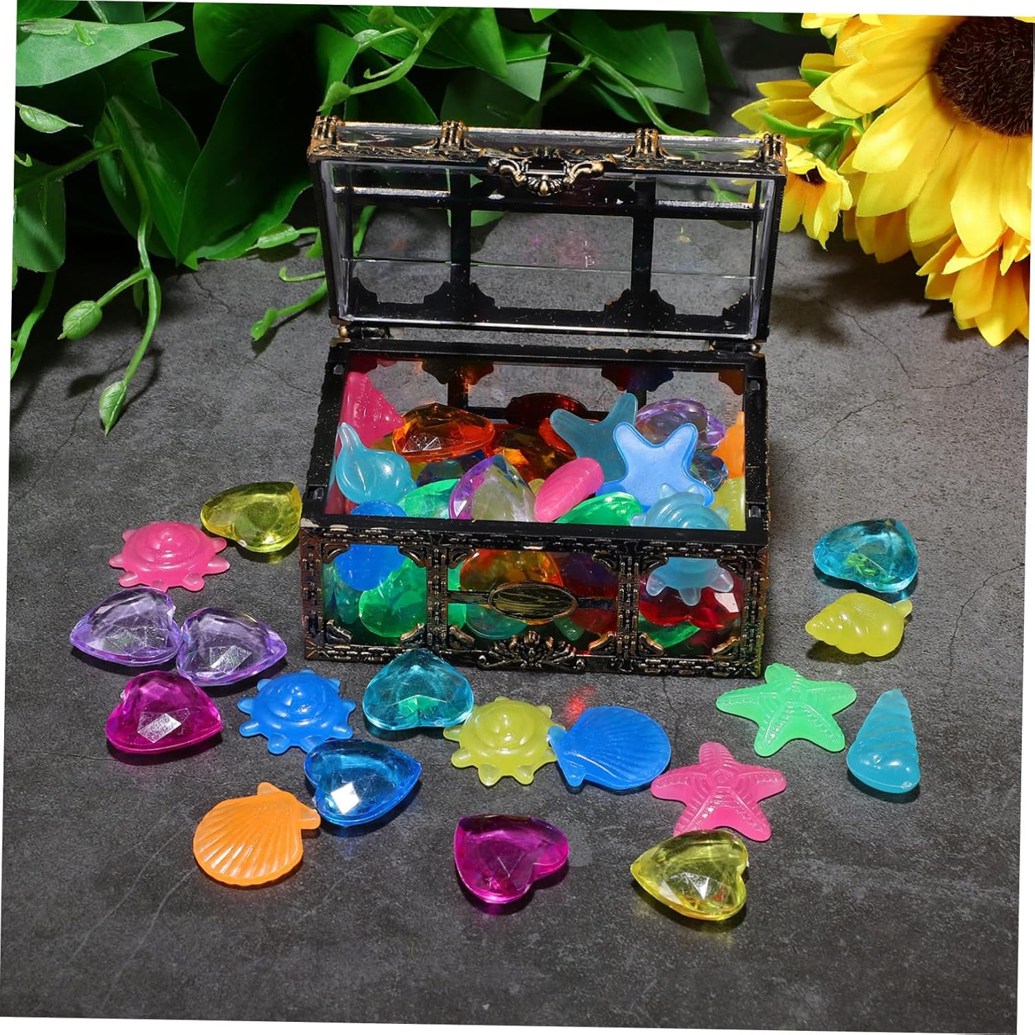 Vaguelly Pirate Treasure Chest with Diving Gems Set
